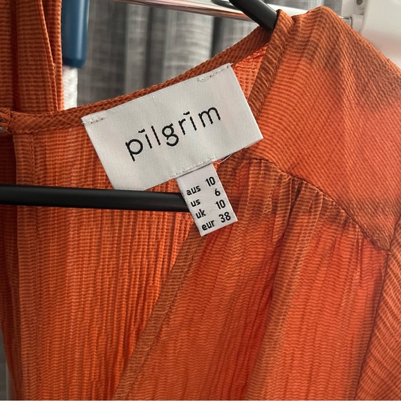 Pilgrim Burnt Orange Dress Size 10 like new - Picture 4 of 8